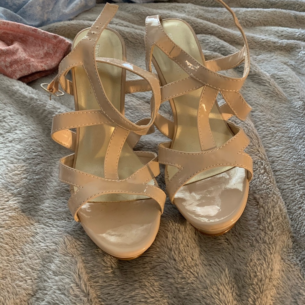 cream colored high heels